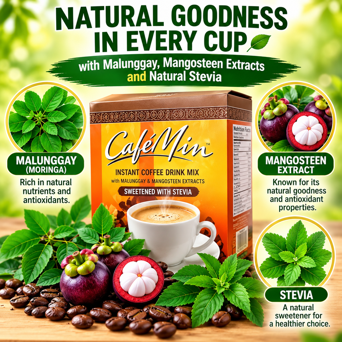 CafeMin Instant Coffee Drink Mix - 10 Sachets