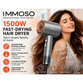 IMMOSO 1500W High-Speed Hair Dryer – 110,000 RPM Brushless Motor