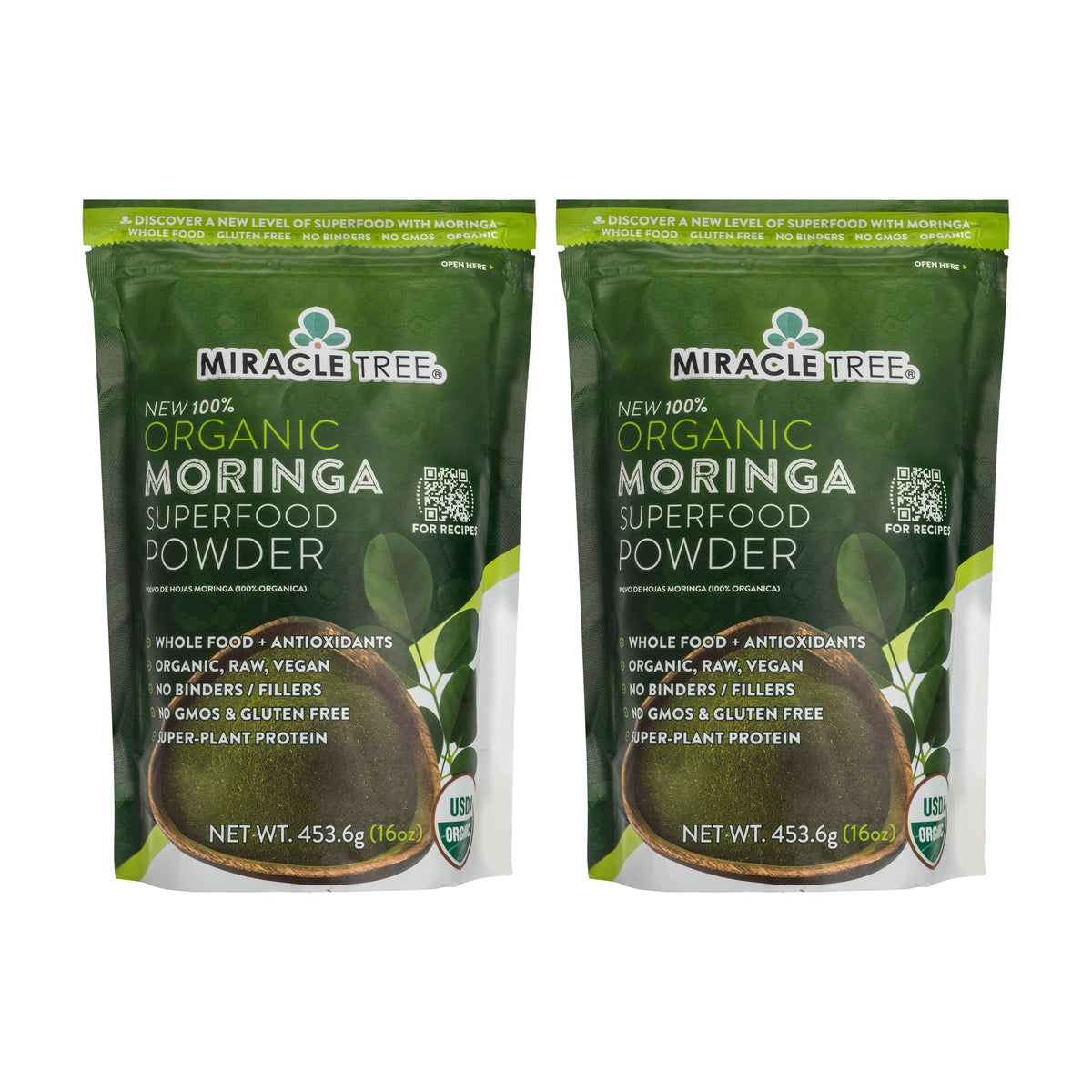 Organic Moringa Powder - 16oz Pouch