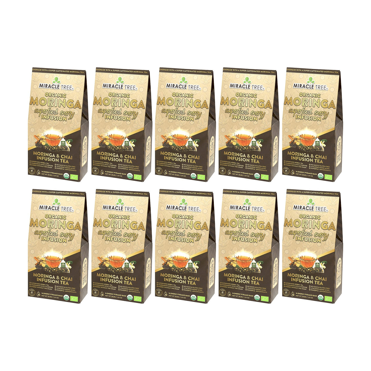 Organic Moringa Energy Tea - Chai - Natural Coffee Alternative