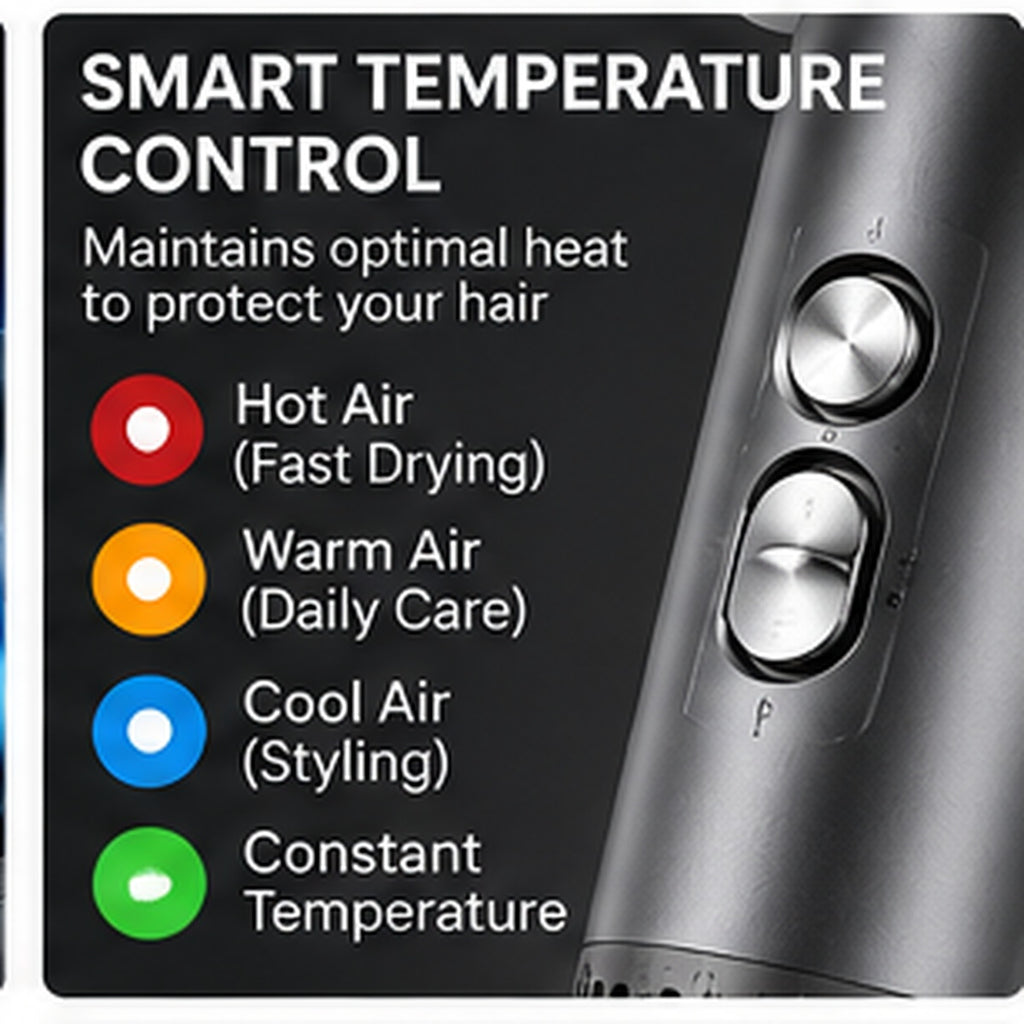 IMMOSO 1500W High-Speed Hair Dryer – 110,000 RPM Brushless Motor