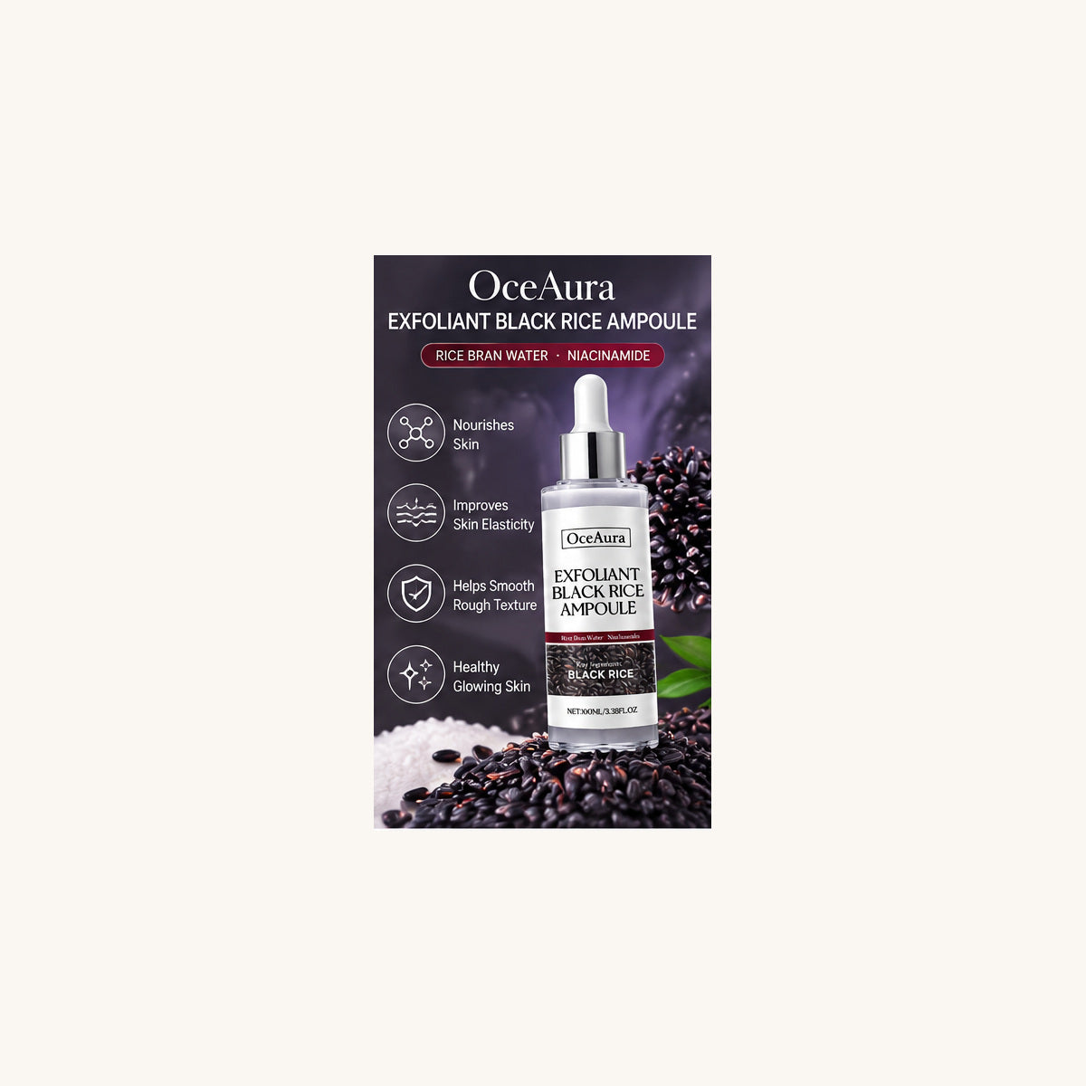 OceAura Rice Ampoule Exfoliating Facial Serum 100ml (Set)