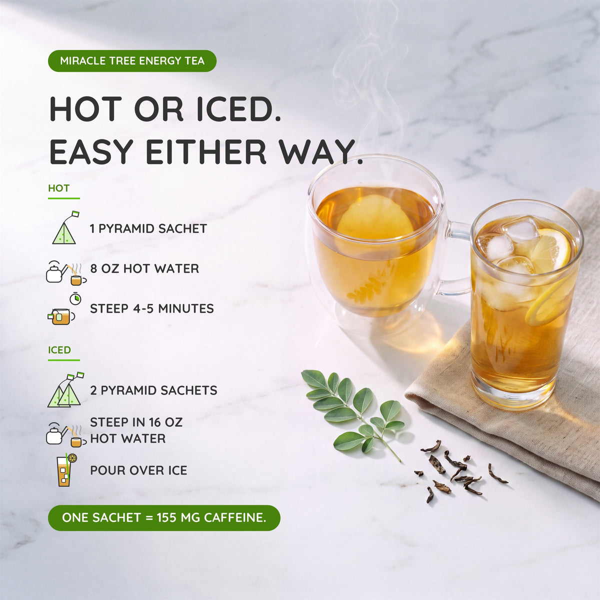 Organic Moringa Energy Tea - Chai - Natural Coffee Alternative
