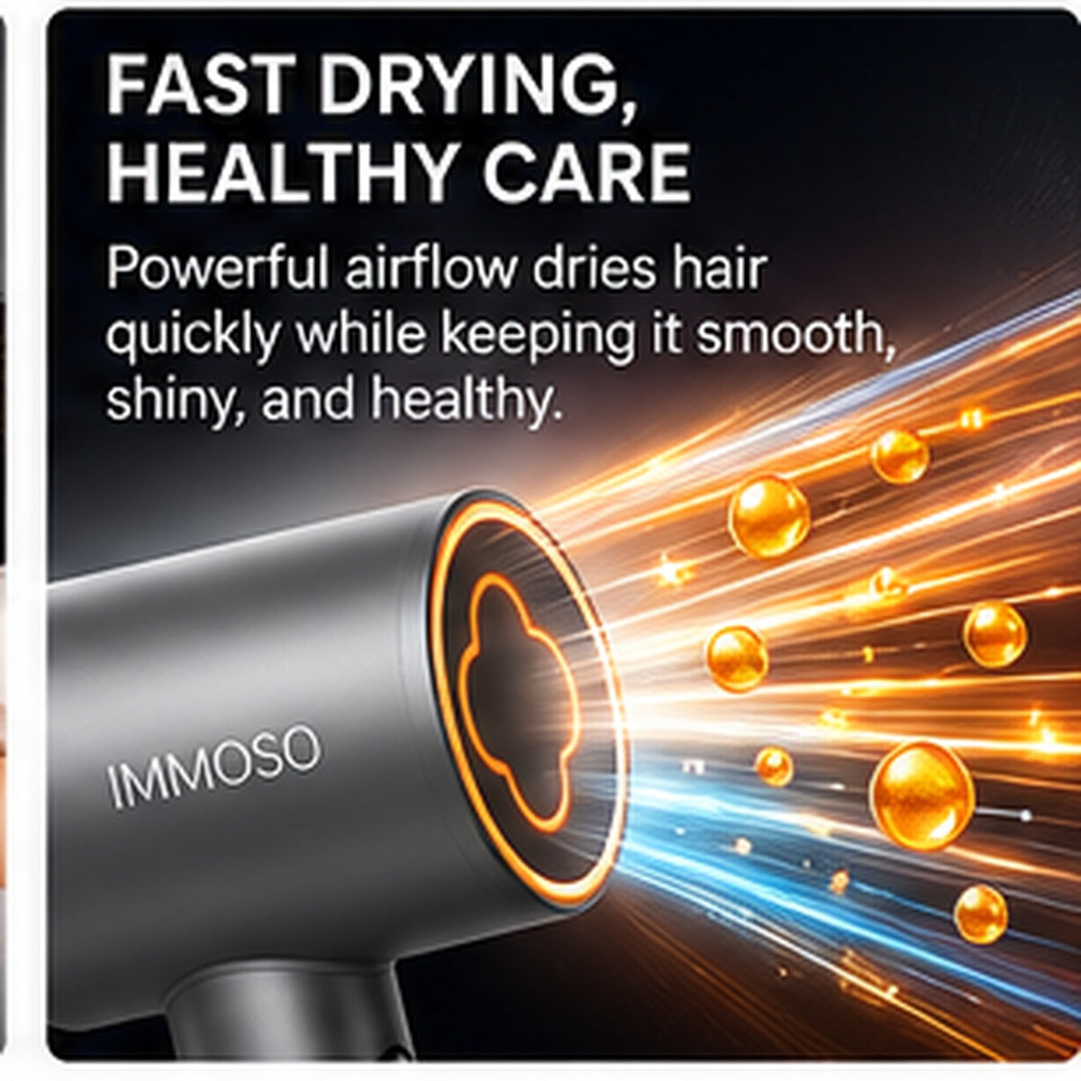 IMMOSO 1500W High-Speed Hair Dryer – 110,000 RPM Brushless Motor