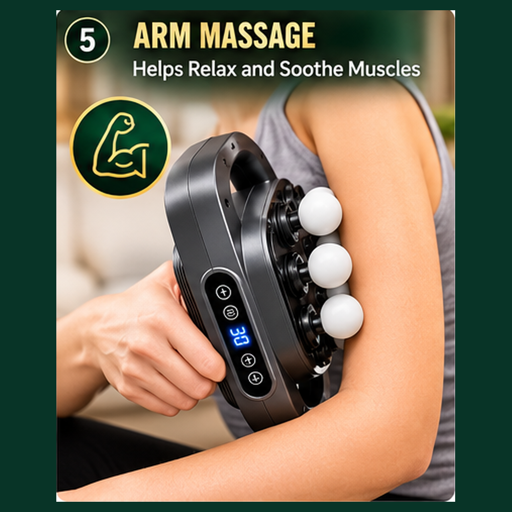 16-Head Rechargeable Massager - Adjustable Modes