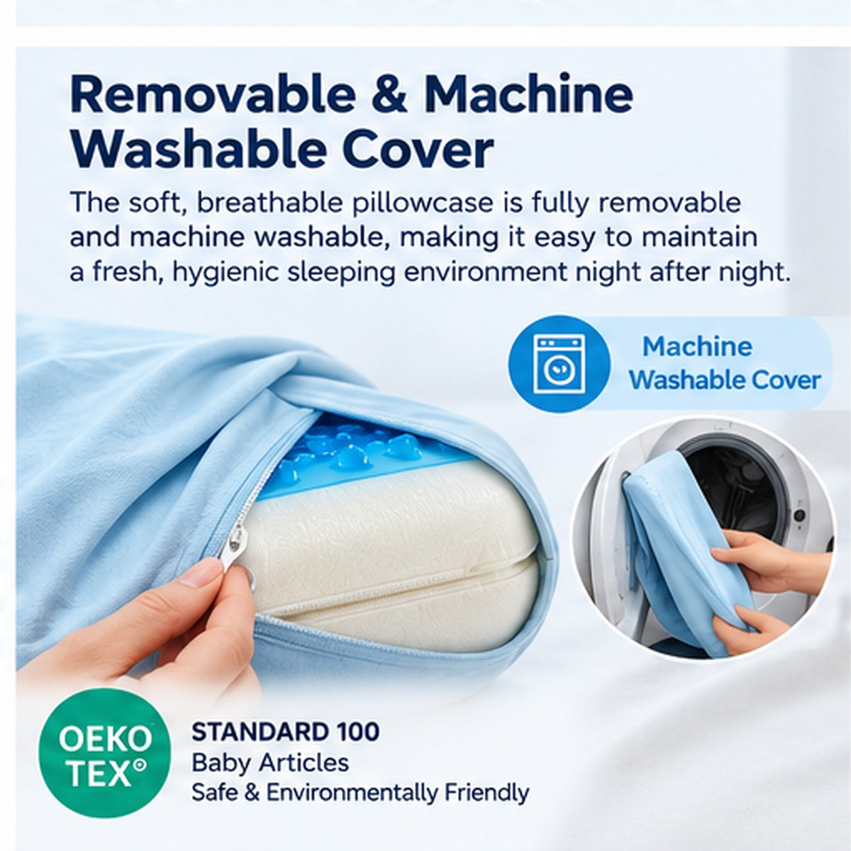 SAPHREAS Cooling Gel Memory Foam Pillow – Ergonomic Support, Standard Size