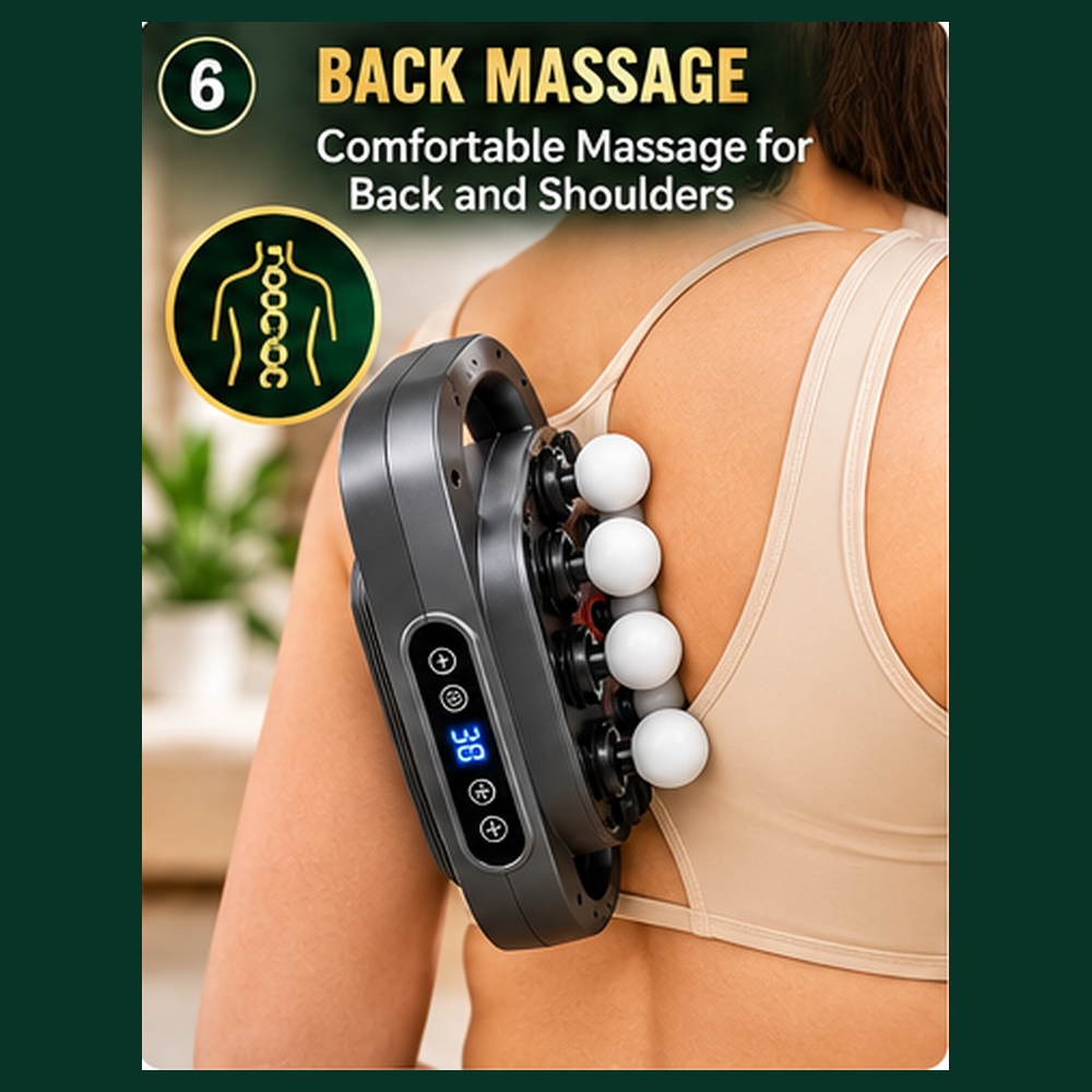 16-Head Rechargeable Massager - Adjustable Modes