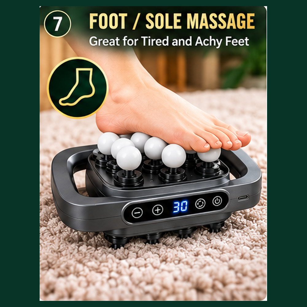 16-Head Rechargeable Massager - Adjustable Modes