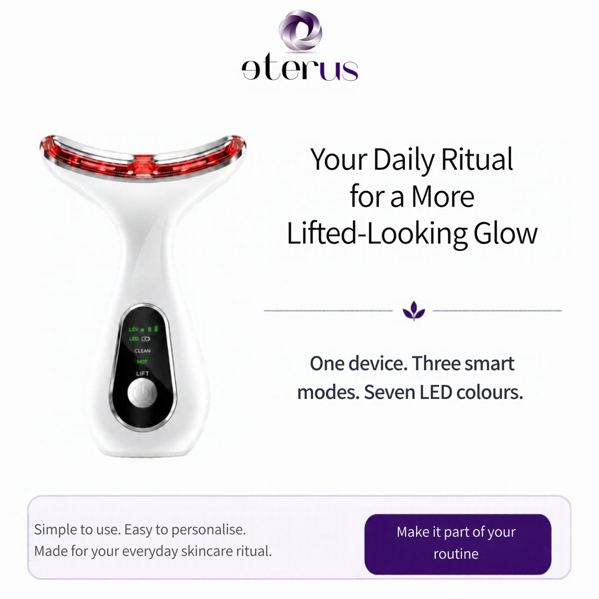 7-in-1 Face & Neck LED Light Sculpting EMS Microcurrent & Thermal Contour Beauty Device