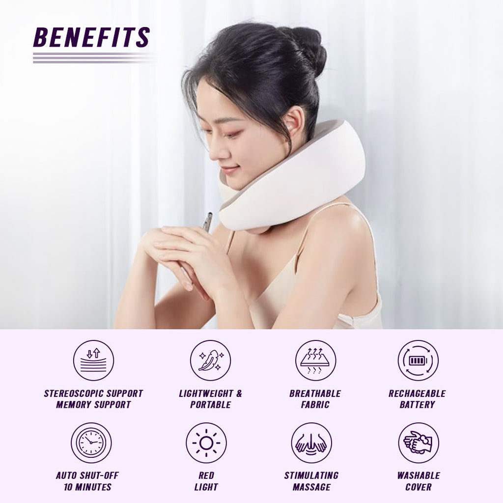 Multi-Purpose Heated Memory Foam Neck Massage Pillow