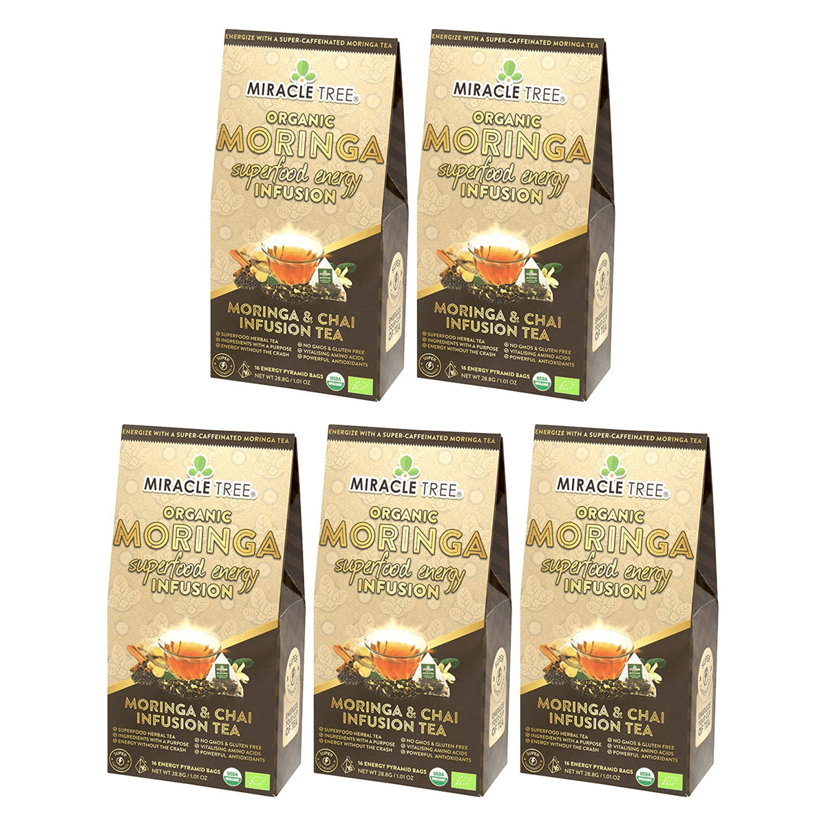 Organic Moringa Energy Tea - Chai - Natural Coffee Alternative