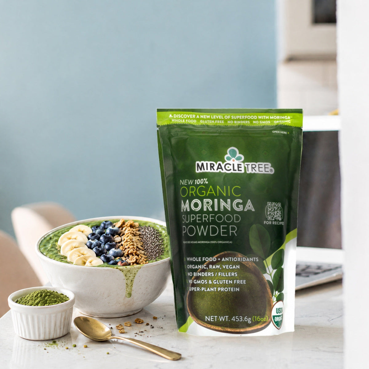 Organic Moringa Powder - 16oz Pouch