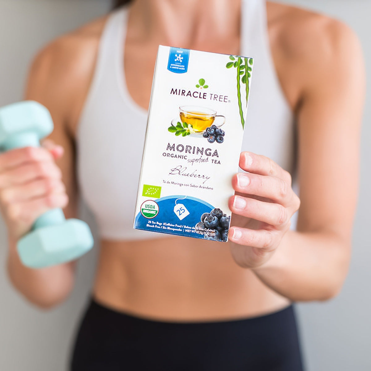 Organic Moringa Tea - Blueberry - Caffeine-Free Herbal Tea