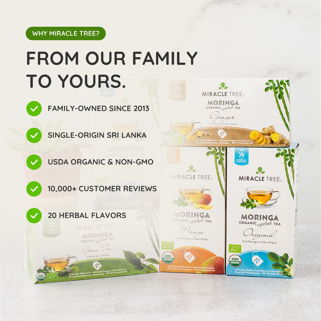 Organic Moringa Tea - Mint - Caffeine-Free Herbal Tea